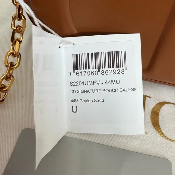 NEW DIOR CD Signature Calfskin Leather Crossbody Bag in Golden Saddle - Picture 8 of 9